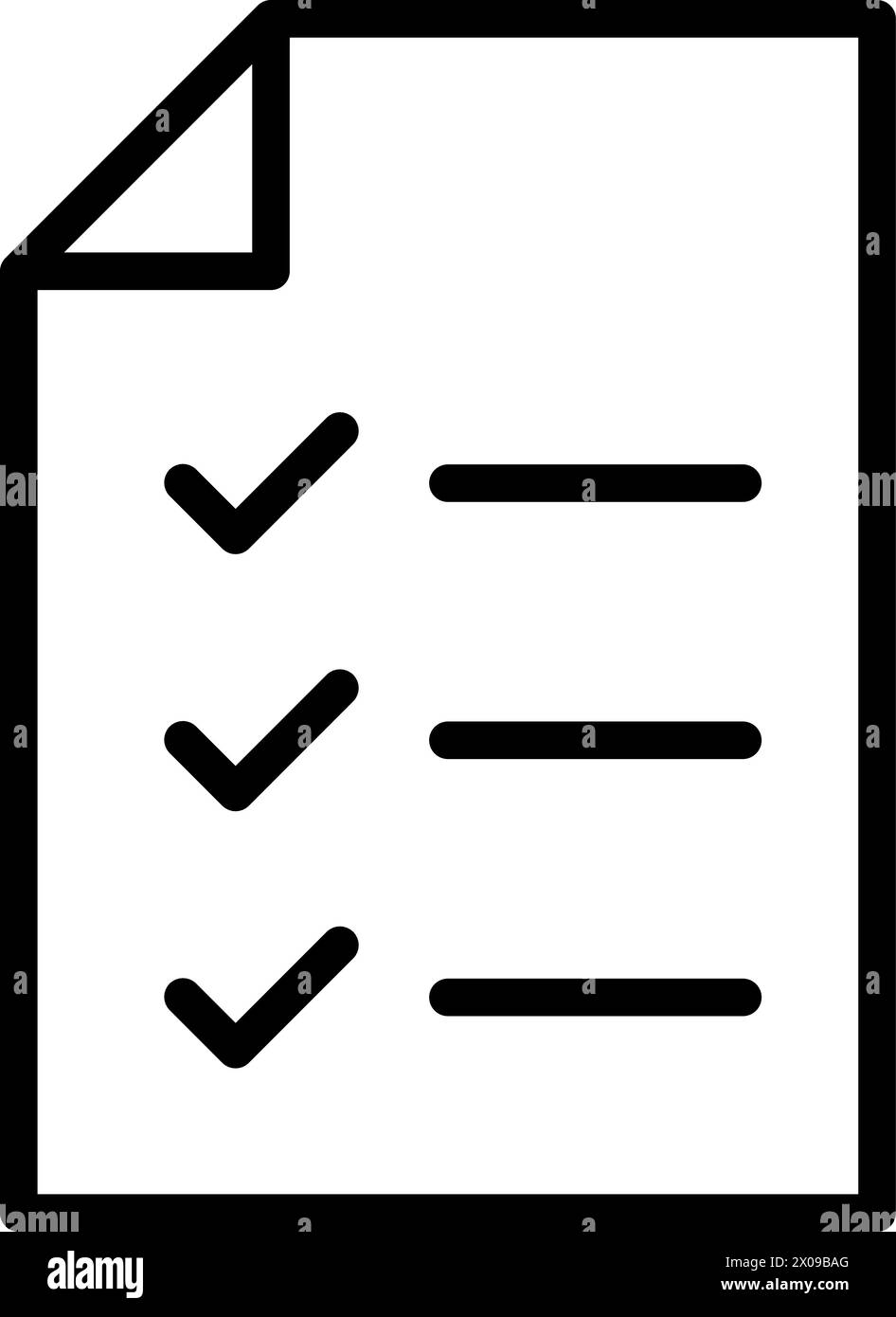 Lineares Symbol der Checkliste als Symbol für Service-, Support- oder Bestelldokumente Stock Vektor