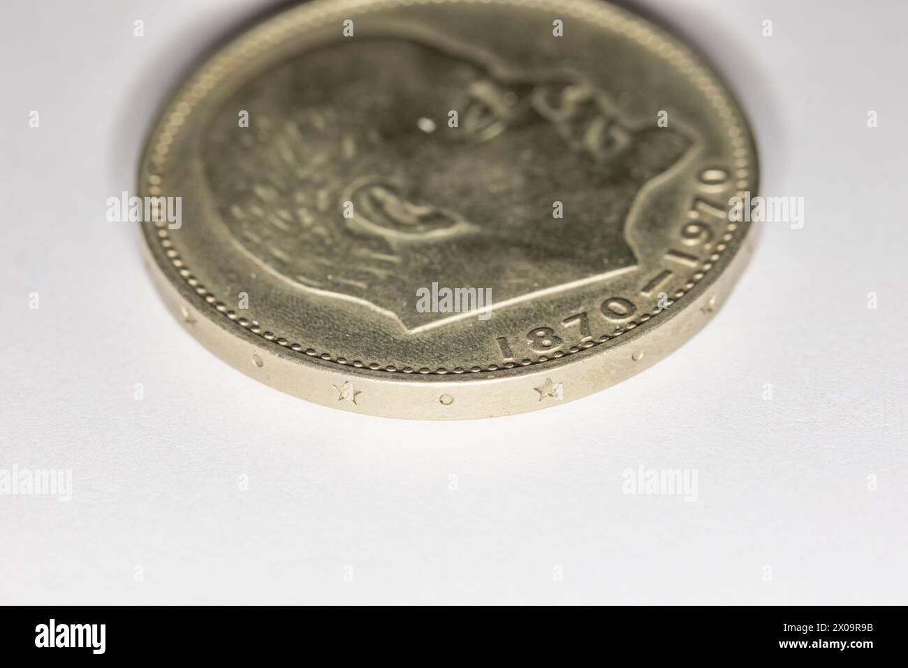 Russische Gedenkmünze zum 100. Jahrestag Lenins. Stockfoto