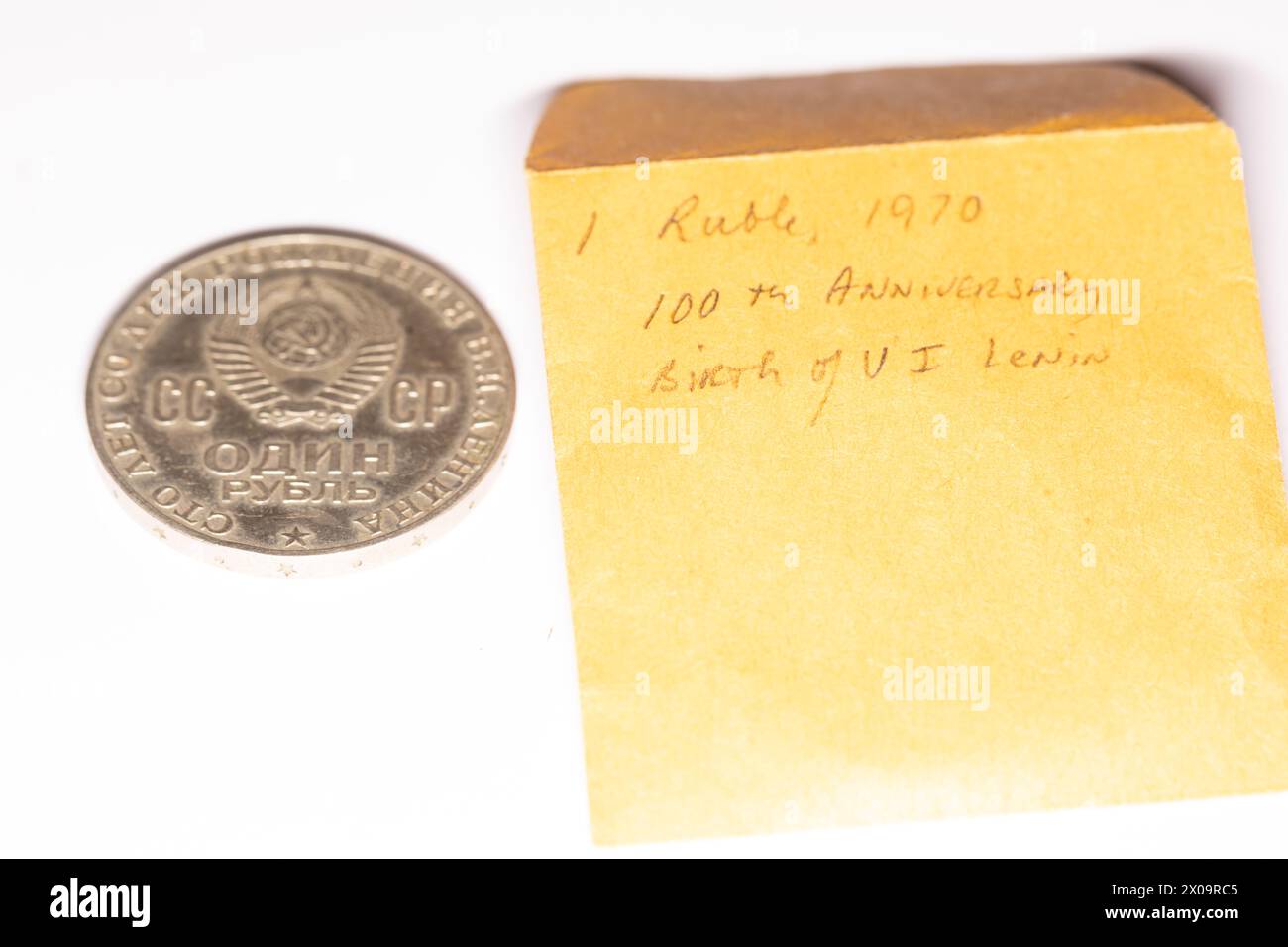 Russische Gedenkmünze zum 100. Jahrestag Lenins. Stockfoto