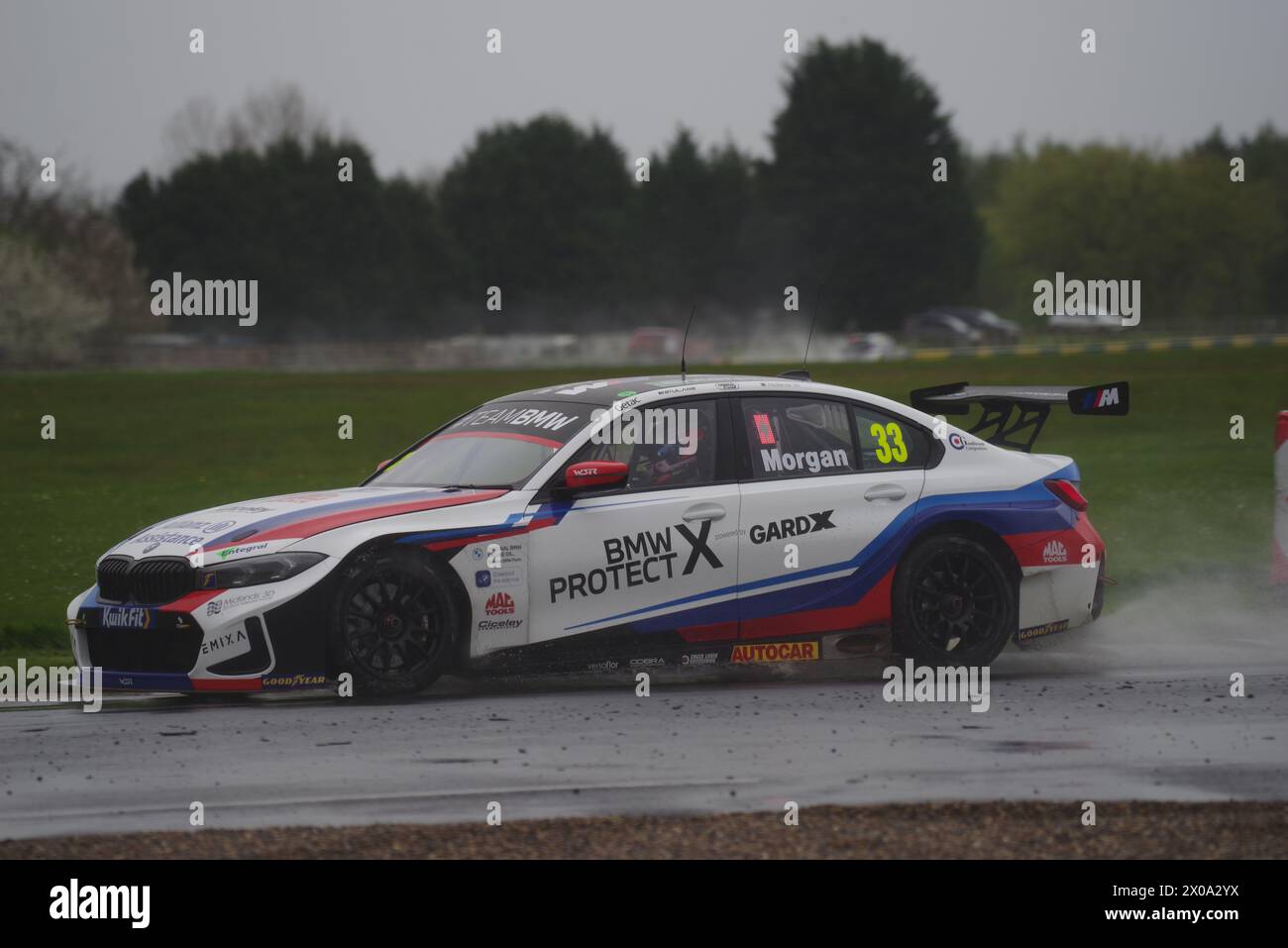 Dalton auf Tees, 10. April 2024. Adam Morgan fuhr einen BMW 330e M Sport für das Team BMW während eines BTCC-Testtages auf dem Croft Circuit. Quelle: Colin Edwards. Stockfoto