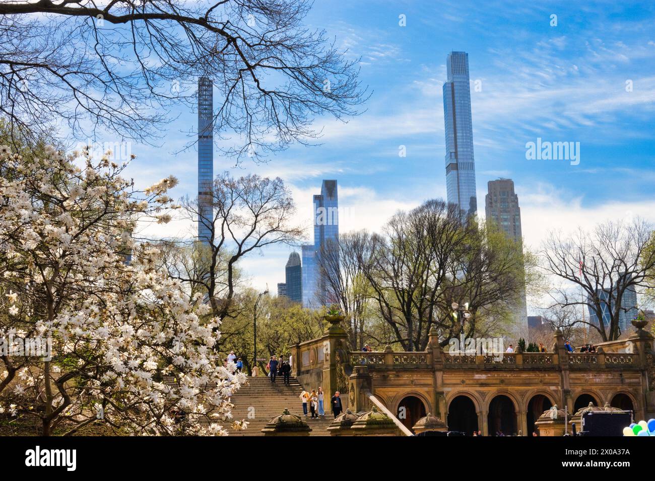 Supertalls aus dem Central Park in the Springtime, 2024, NYC, USA Stockfoto