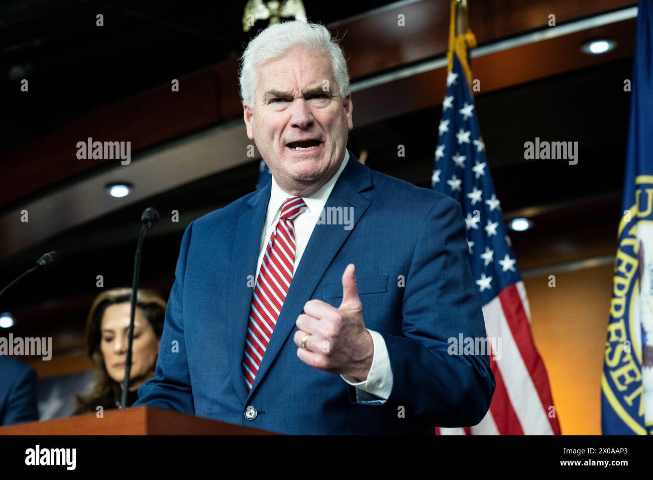 Washington, Usa. April 2024. Der US-Repräsentant Tom Emmer (R-MN) sprach auf einer Pressekonferenz im Kapitol der USA. Quelle: SOPA Images Limited/Alamy Live News Stockfoto