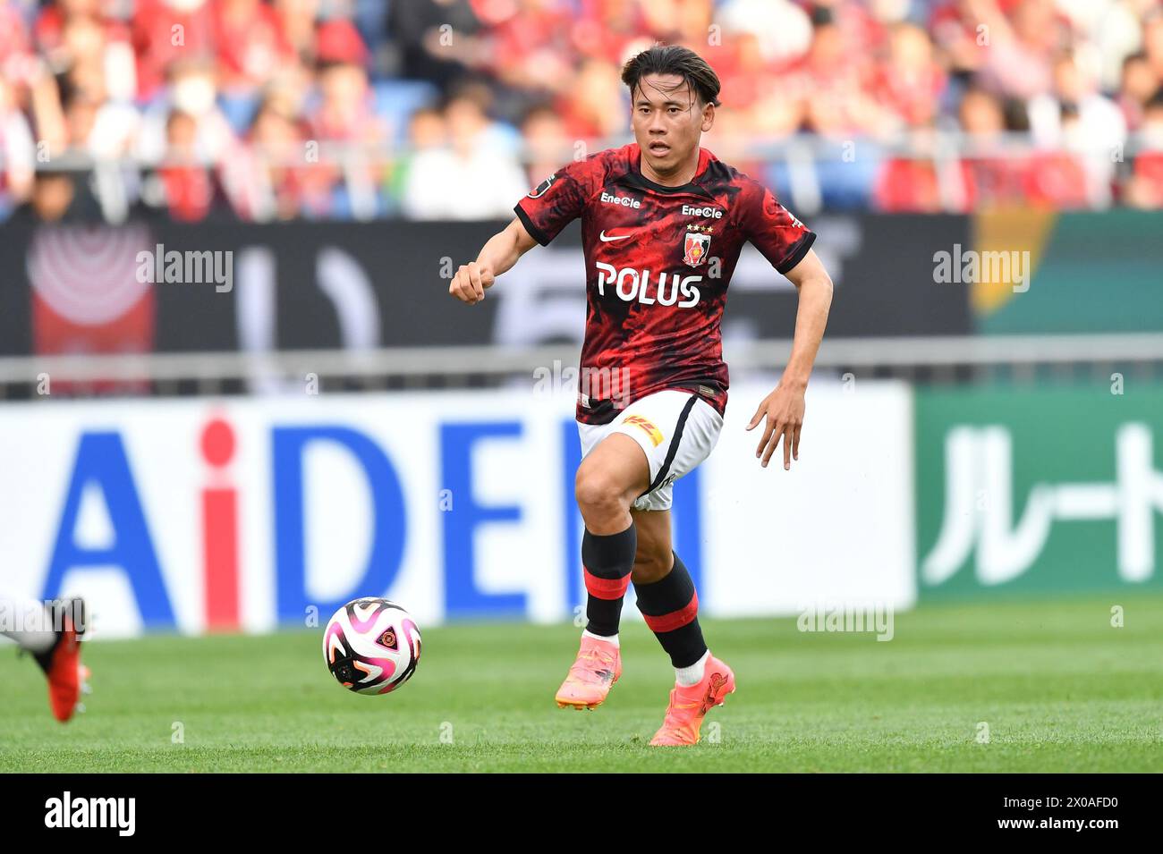 Saitama, Japan. April 2024. Urawa Reds' Kaito Yasui während des Spiels der J1 League 2024 zwischen Urawa Red Diamonds 3-0 Sagan Tosu im Saitama Stadium 2002 in Saitama, Japan, 7. April 2024. Quelle: AFLO/Alamy Live News Stockfoto