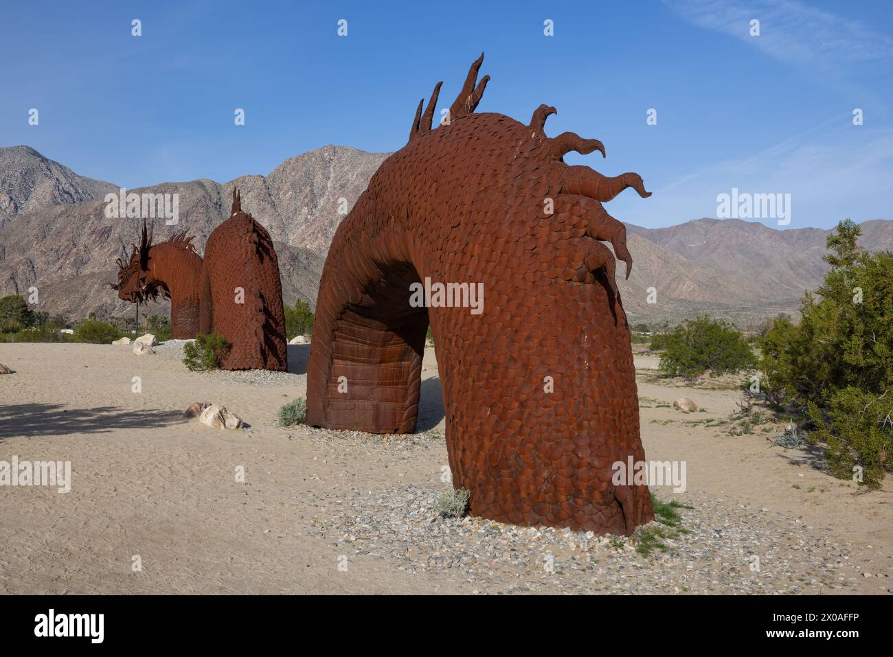 Schlangenskulptur von Ricardo Breceda, Borrego Springs, Kalifornien Stockfoto