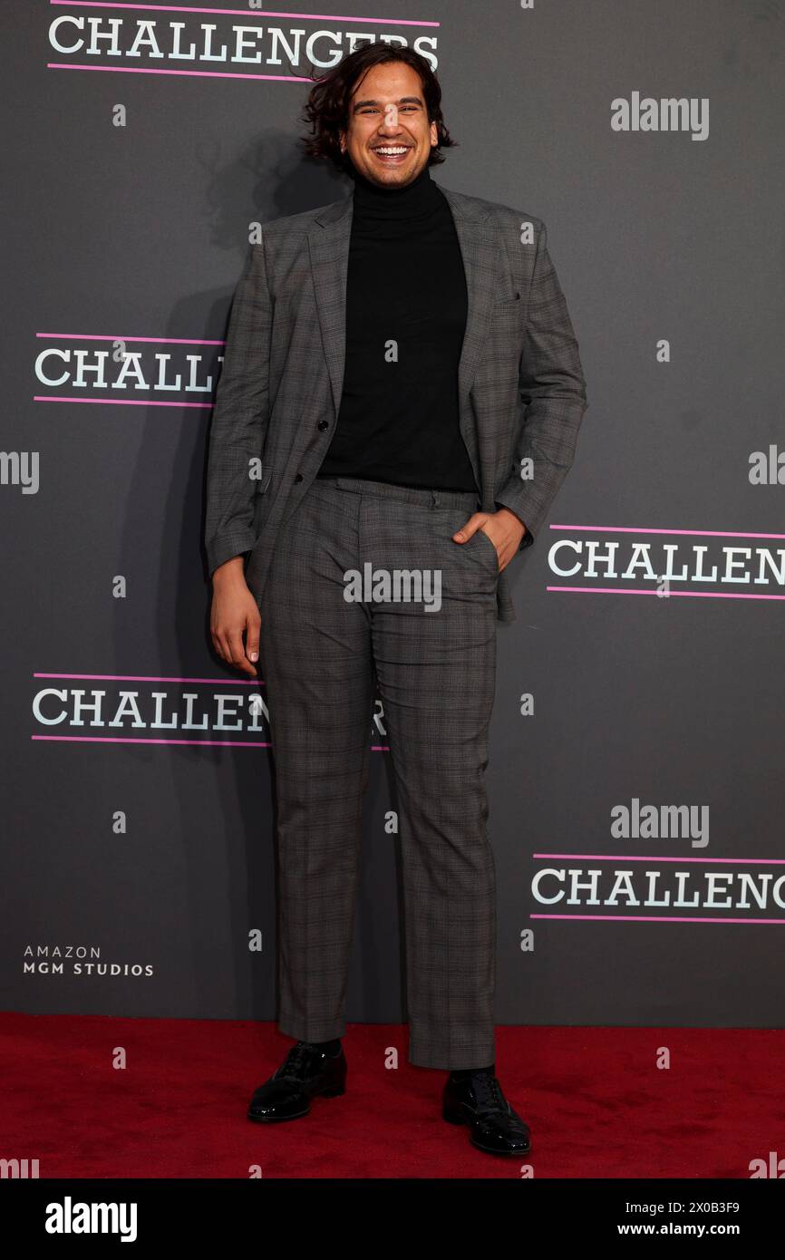 London, Großbritannien. April 2024. Nathaniel Curtis nimmt an der britischen Premiere von „Challengers“ am Odeon Luxe Leicester Square in London Teil. Quelle: SOPA Images Limited/Alamy Live News Stockfoto