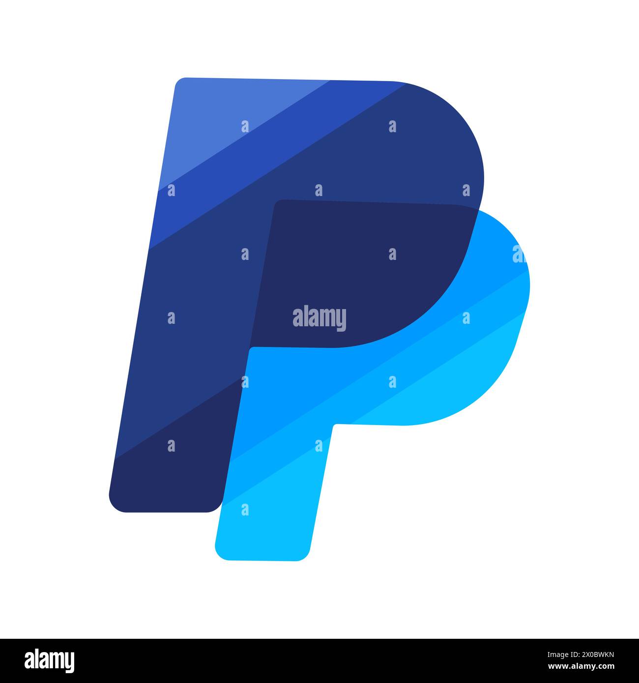 PayPal-Logo auf weißem Hintergrund. PayPal-Logo. Elektronisches Zahlungssystem Debit, Finanzmanagement, elektronisches Geldbörse, NFC, Banking-App, bank-App Stock Vektor