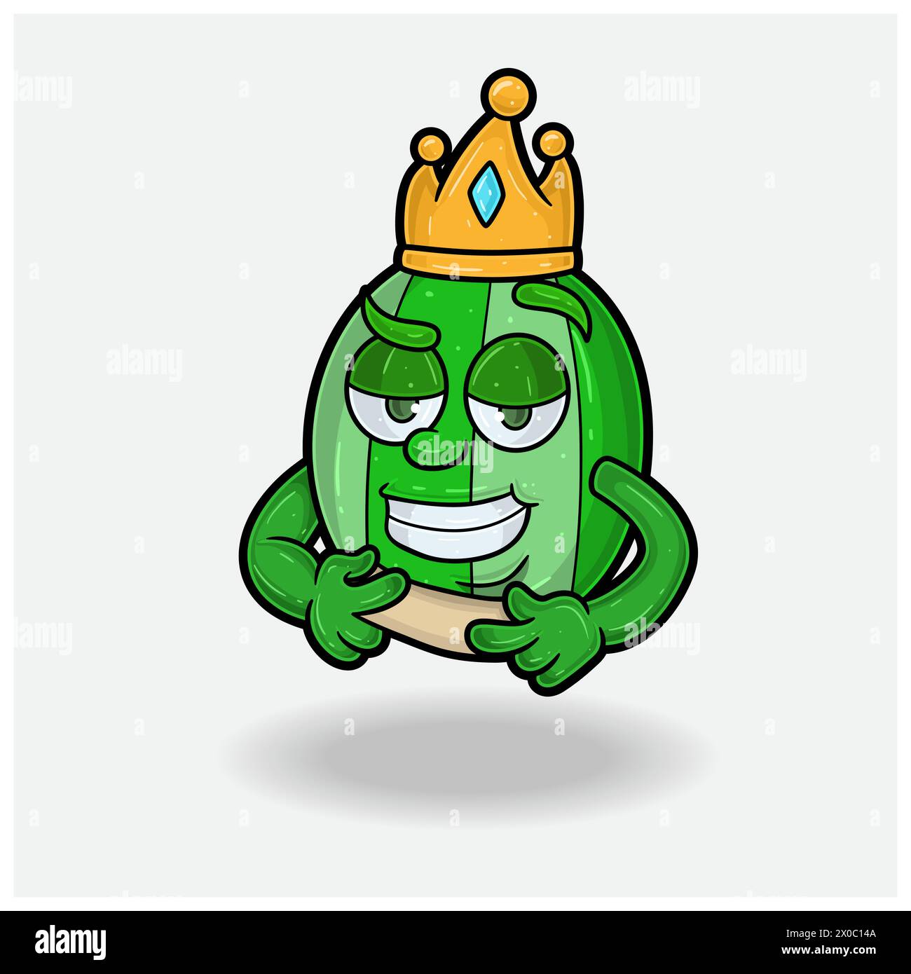 Mit dem Zeichentrickfilm „Watermelon Fruit Crown Mascot“ wurde die Liebe zum Ausdruck gebracht. Vektorabbildungen Stock Vektor