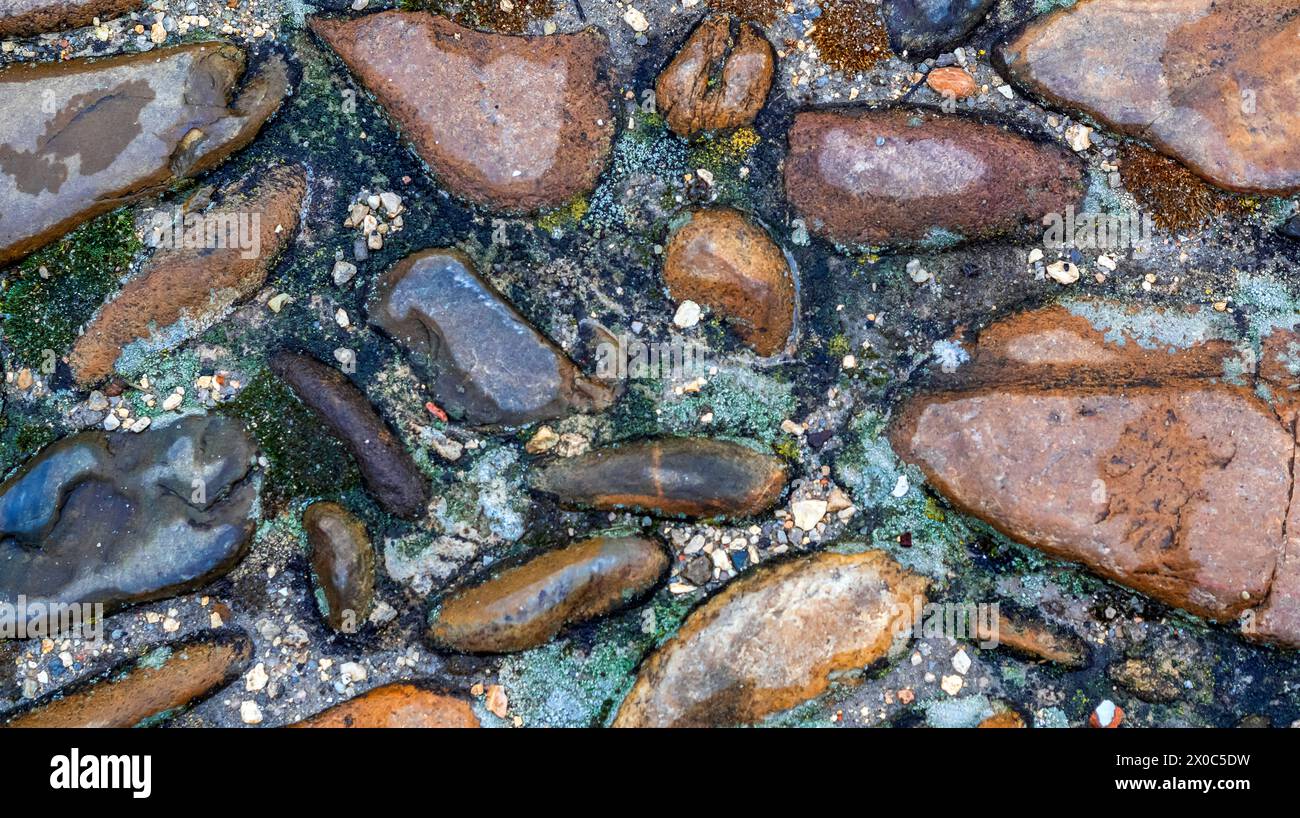 Strukturiertes Hintergrunddesign Mit Natursteinwand Stockfoto