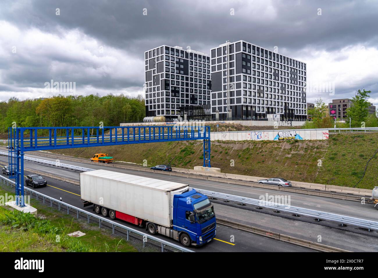 Das Seven-Stones Quartier in Bochum, ein Campus mit Studentenwohnungen, Business Apartments, Büroflächen, Gastronomie und Service Bereiche, fungiert als Klimaschutzsiedlung, NRW, Deutschland Seven-Stones Quartier *** das Seven-Stones Quartier in Bochum, ein Campus mit Studentenwohnungen, Business Apartments, Büroflächen, Restaurants und Servicebereichen, fungiert als Klimaschutzsiedlung, NRW, Deutschland Sieben Steine Quartier Stockfoto