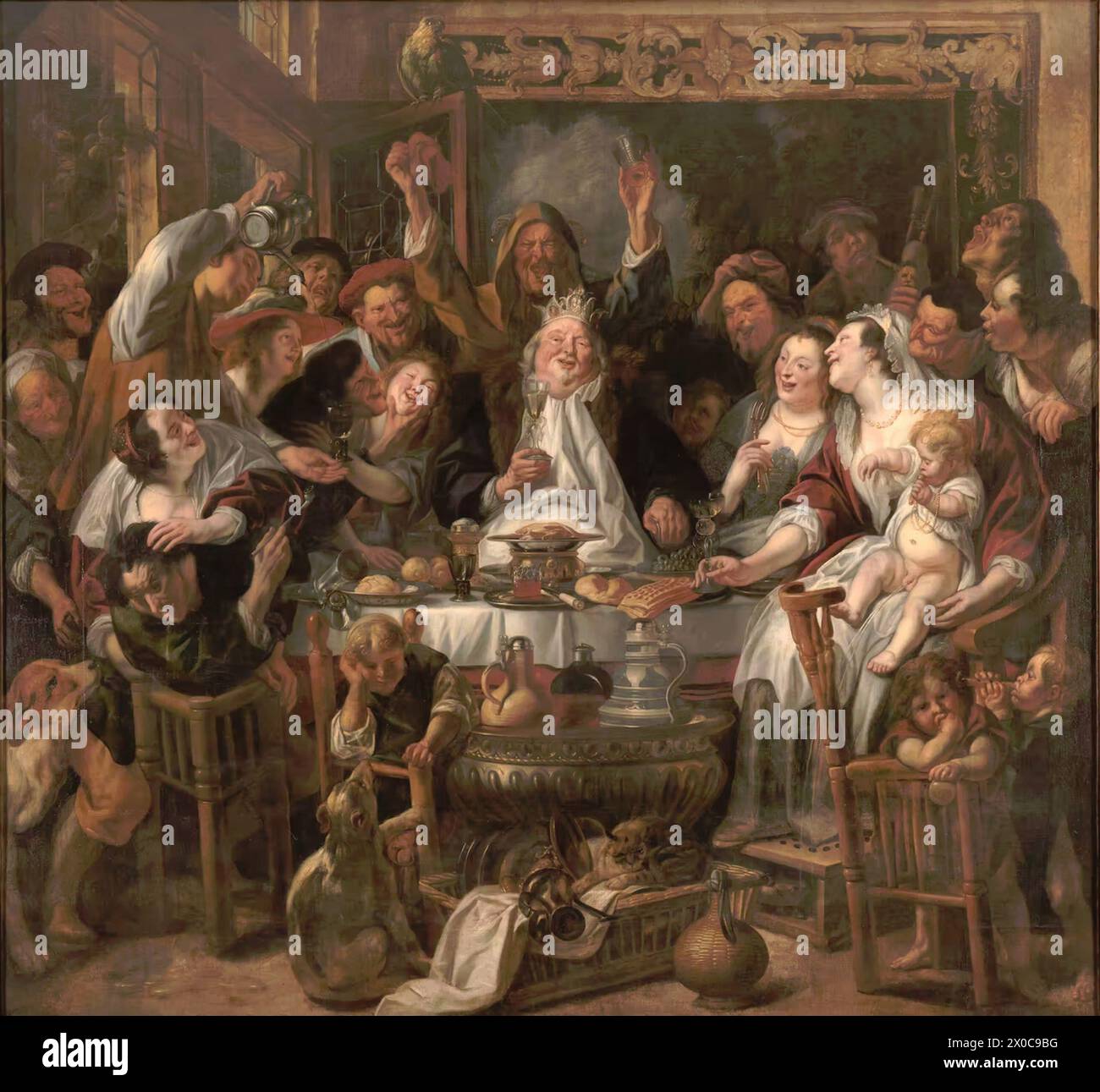 Jacob Jordaens - der König trinkt - Brüsseler Barockmalerei Stockfoto