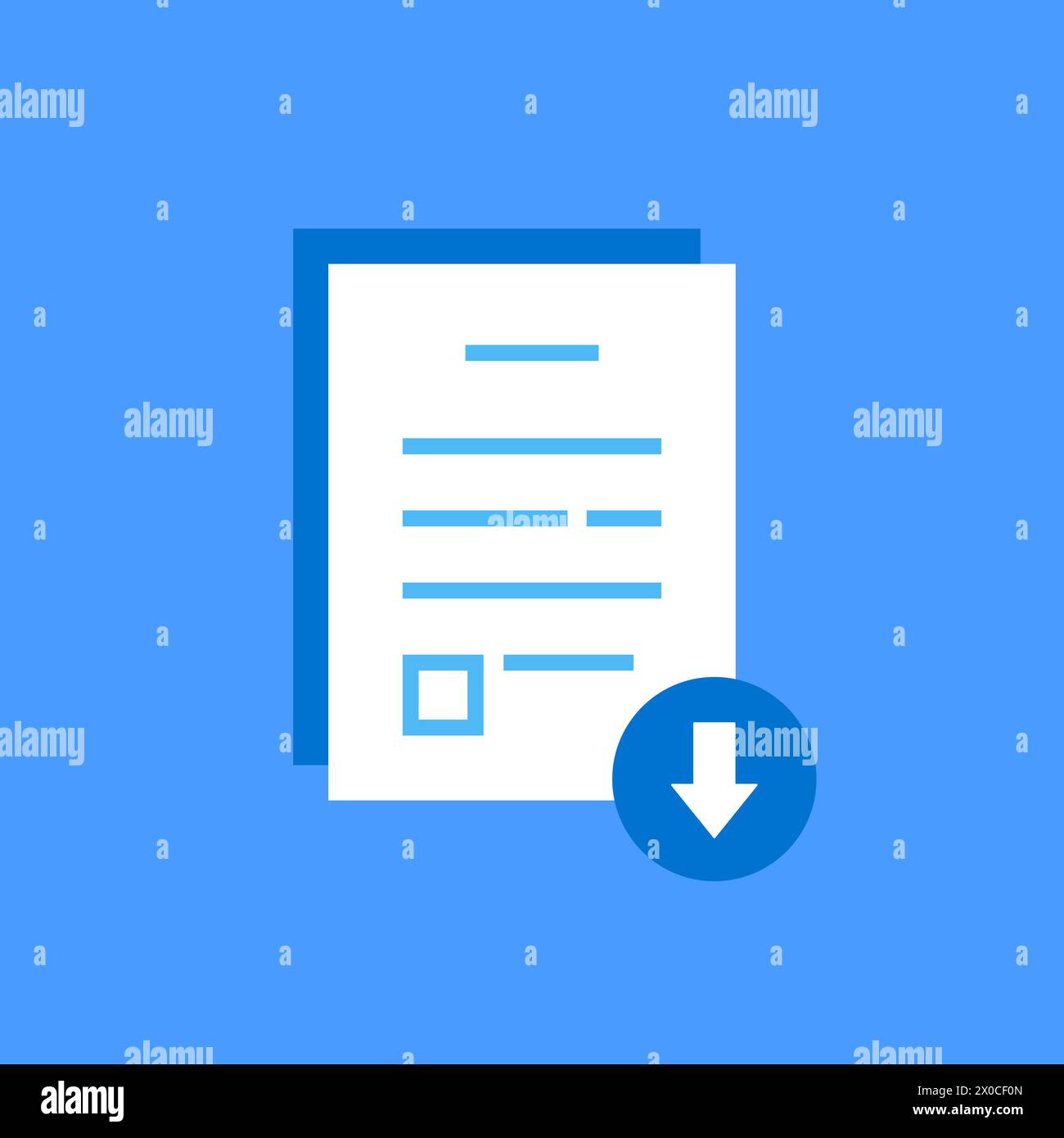 PDF-Datei mit weißem Blatt-Symbol herunterladen Stock Vektor
