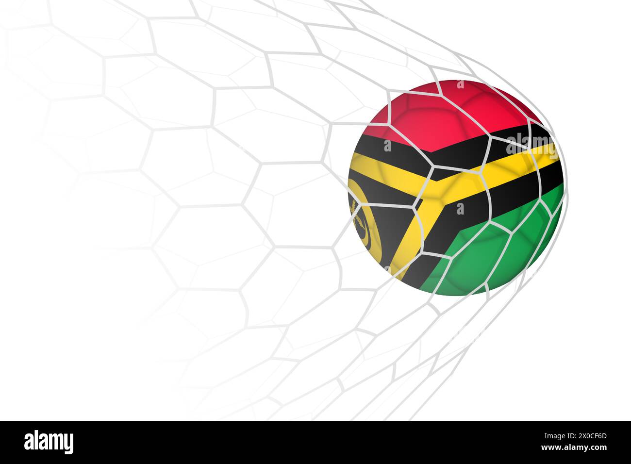 Vanuatu Flag Fußball im Netz. Vektor-Sport-Illustration. Stock Vektor