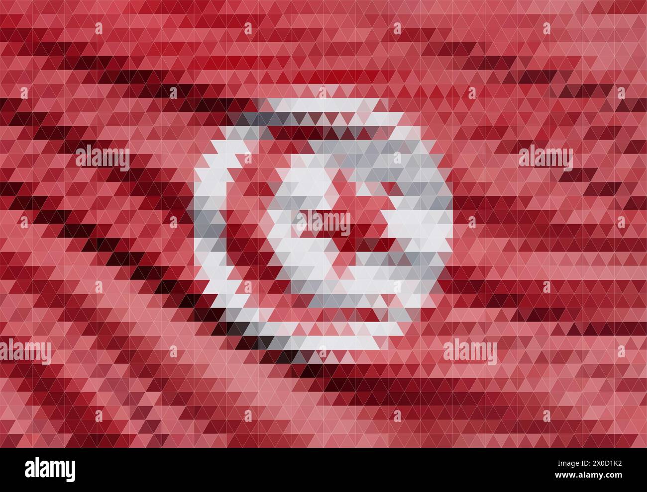 Tunesische Flagge. Isolierte Nationalflagge Tunesiens. Schwenkende Flagge der Republik Tunesien. Flatternde Textilflagge in tunesien. Stock Vektor