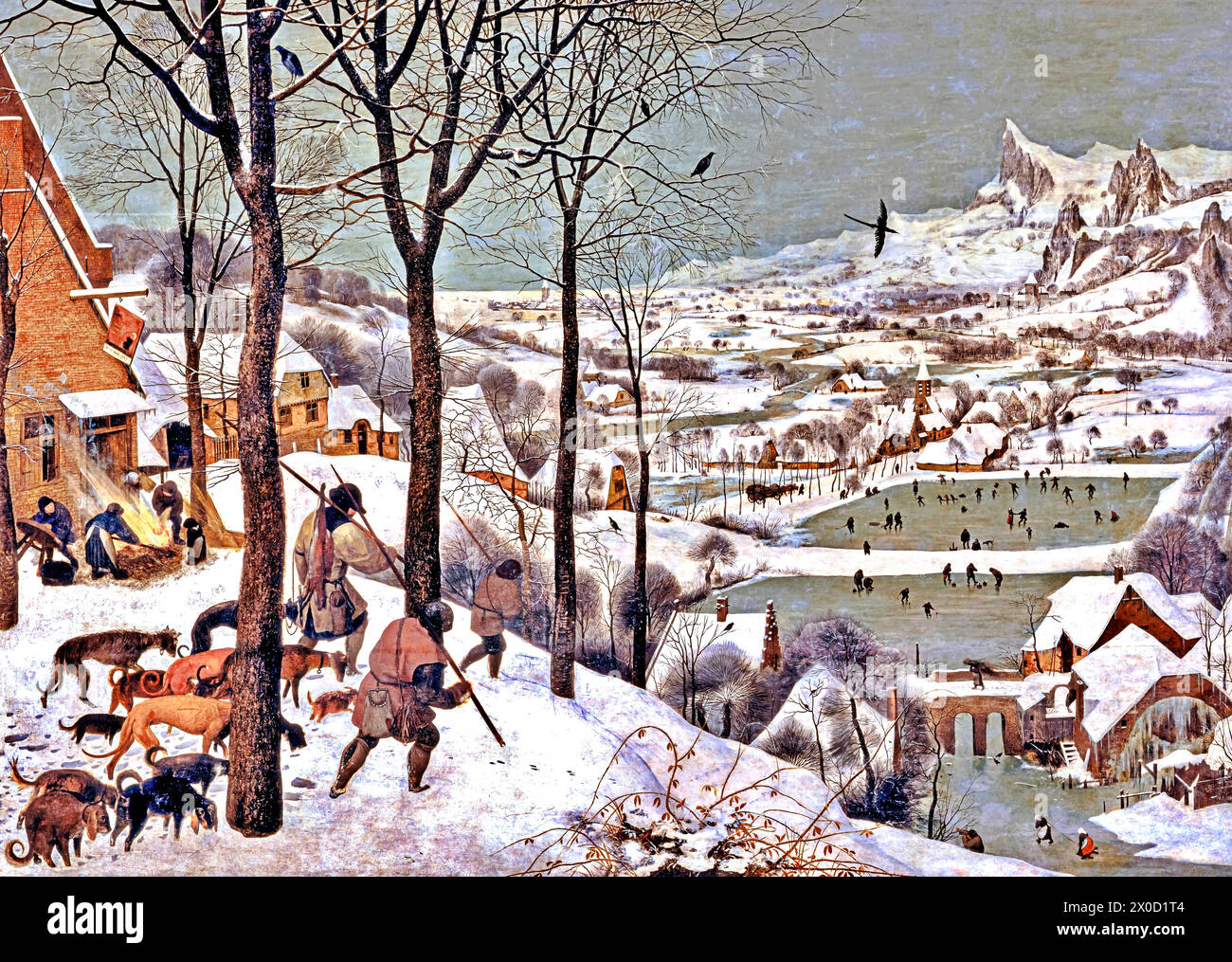 Jäger im Schnee (Winter), 1565 (Gemälde) Künstler Bruegel, Pieter der ältere (ca. 1525–69) Flämisch. Stock Vektor