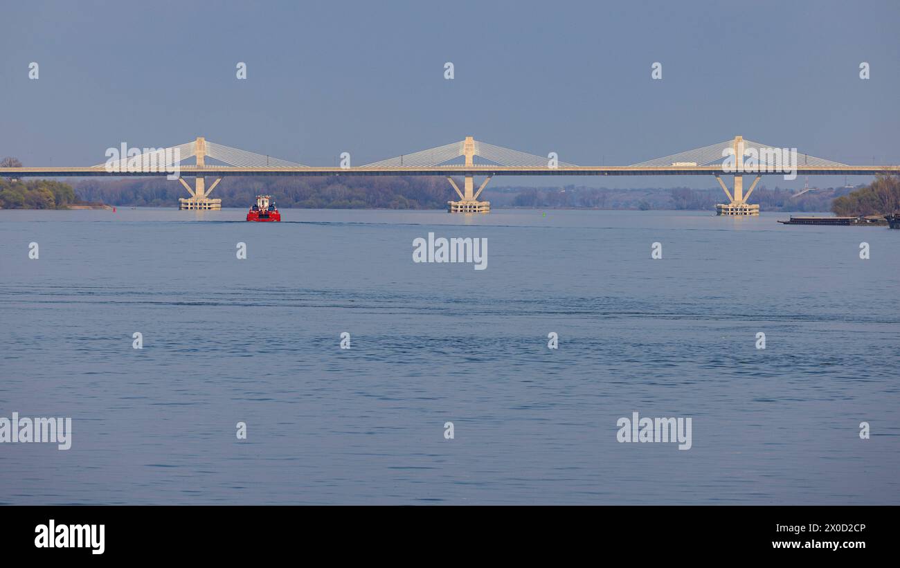 Die neue Europa-Brücke über die Donau, die Bulgarien und Rumänien verbindet Stockfoto
