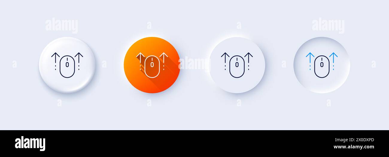 Streichen Sie das Mauszeilensymbol nach oben. Bildlaufpfeilzeichen. Scrollen der Landingpage. Zeilensymbole. Vektor Stock Vektor