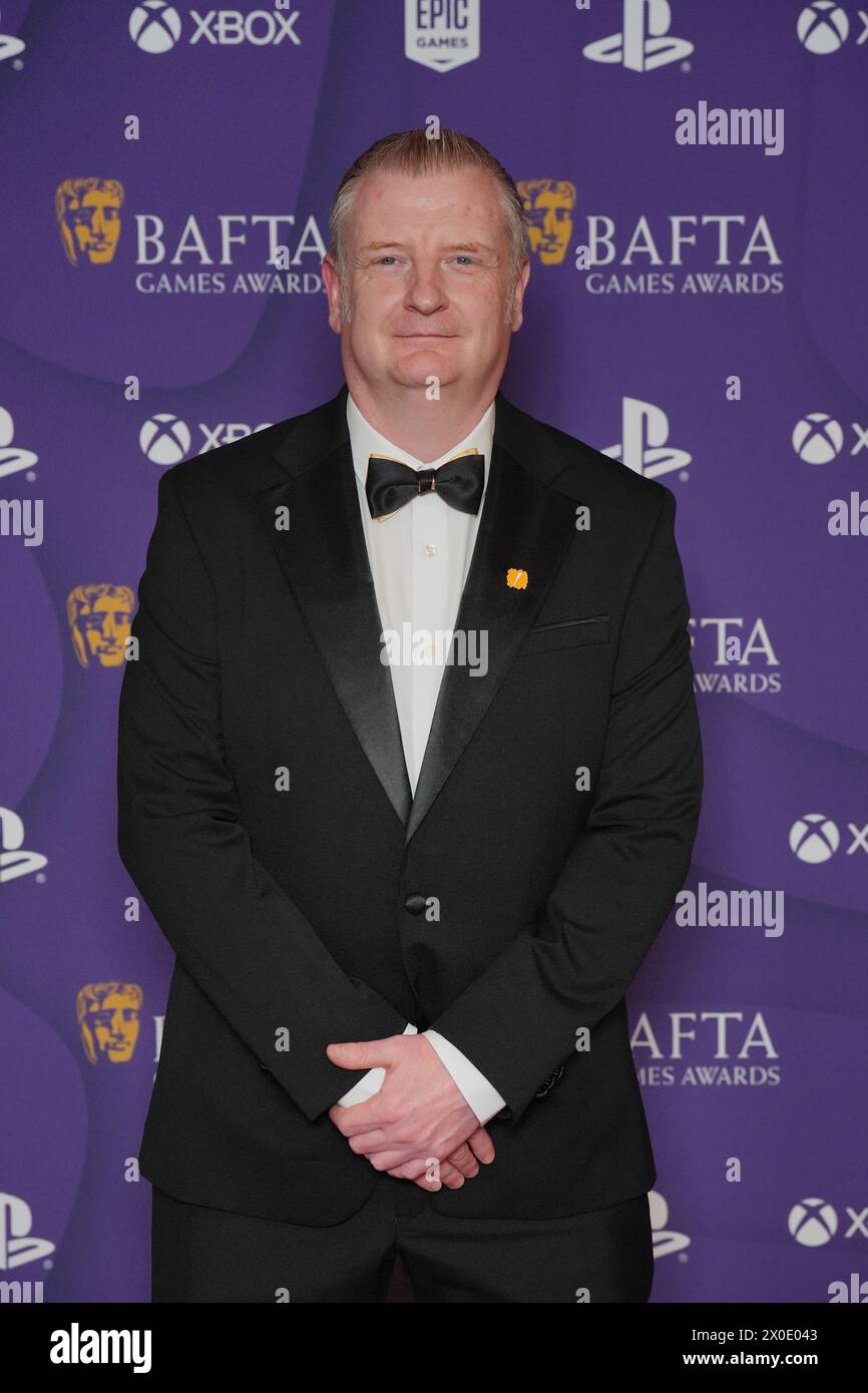 Craig Duncan nimmt an den BAFTA Games Awards in der Queen Elizabeth Hall im Southbank Centre in London Teil. Bilddatum: Donnerstag, 11. April 2024. Stockfoto