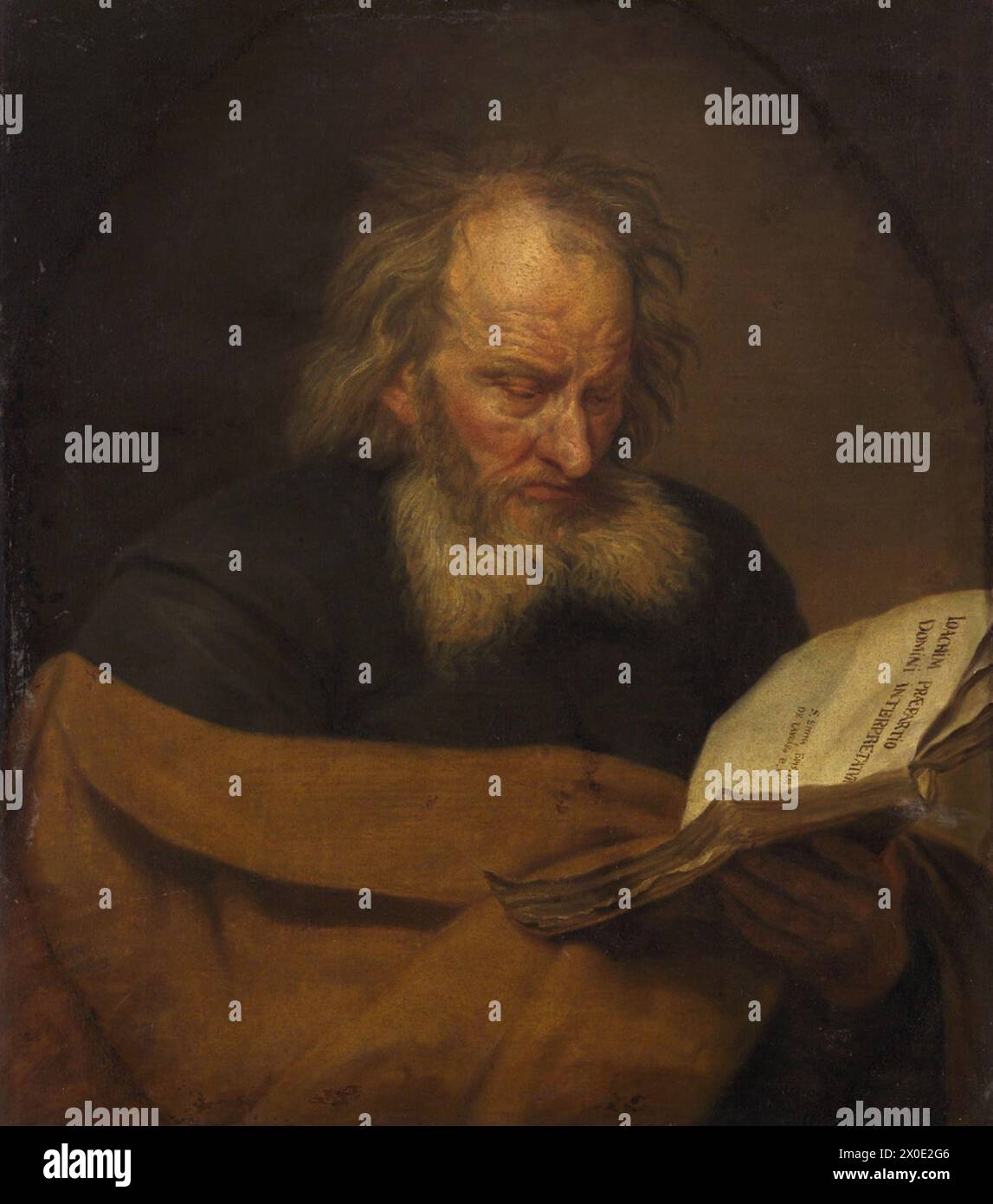 Saint Joachim Reading a Book ist ein Gemälde der flämischen Künstlerin Michaelina Wautier. Sie wurde in den 1650er Jahren gemalt Stockfoto