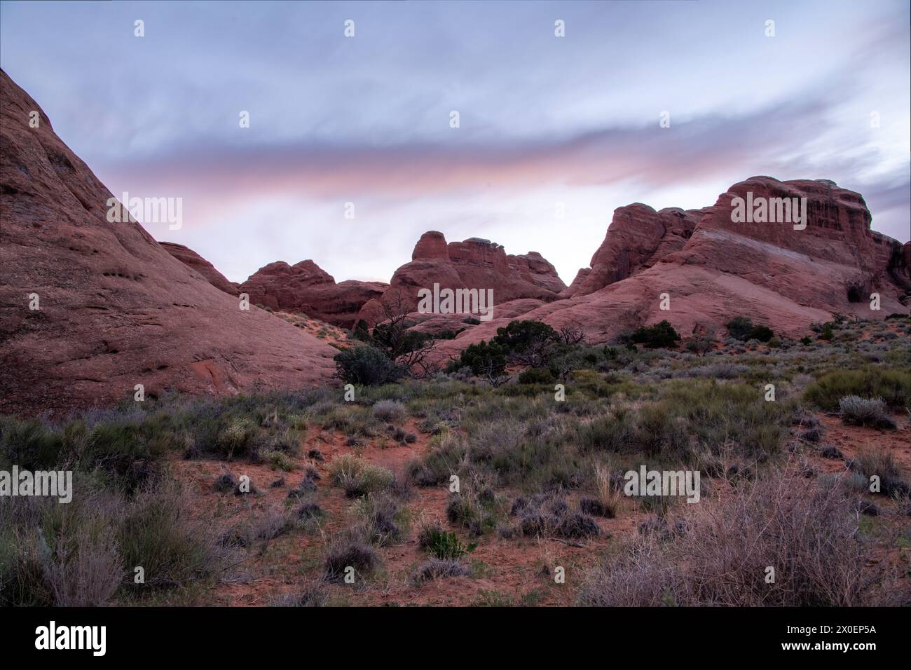 Zeitraffer Sonnenuntergang in den wunderschönen Utah Canyons Stockfoto