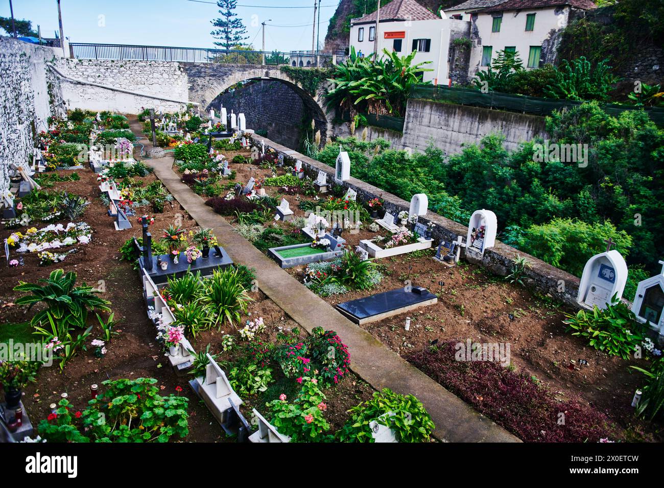 Friedhof in Machico, Portugal, Europa Stockfoto