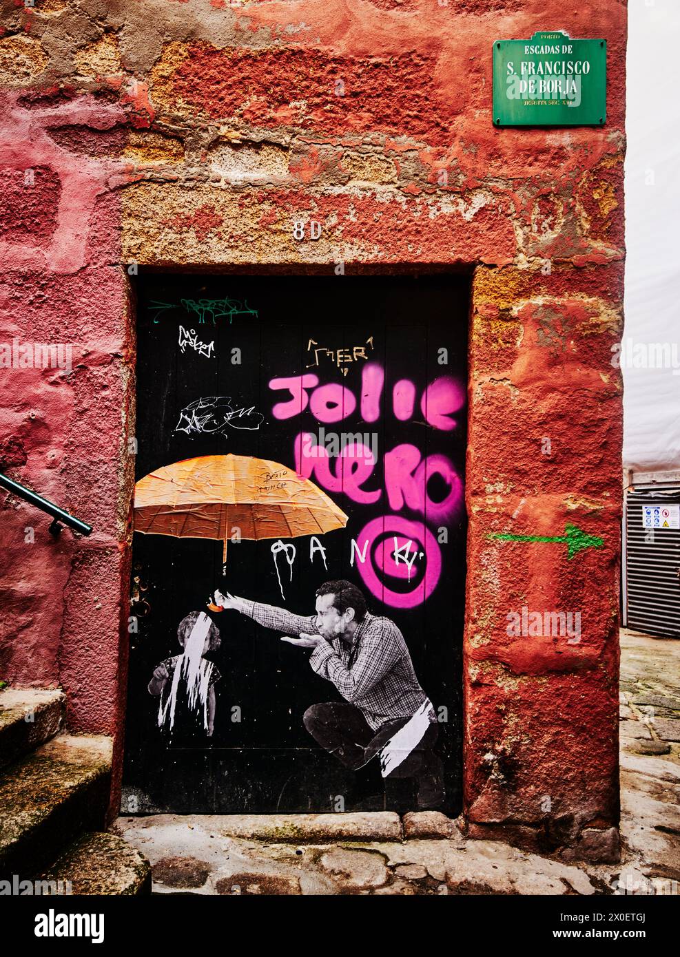 Graffiti auf den Straßen von Porto, Portugal, Europa Stockfoto