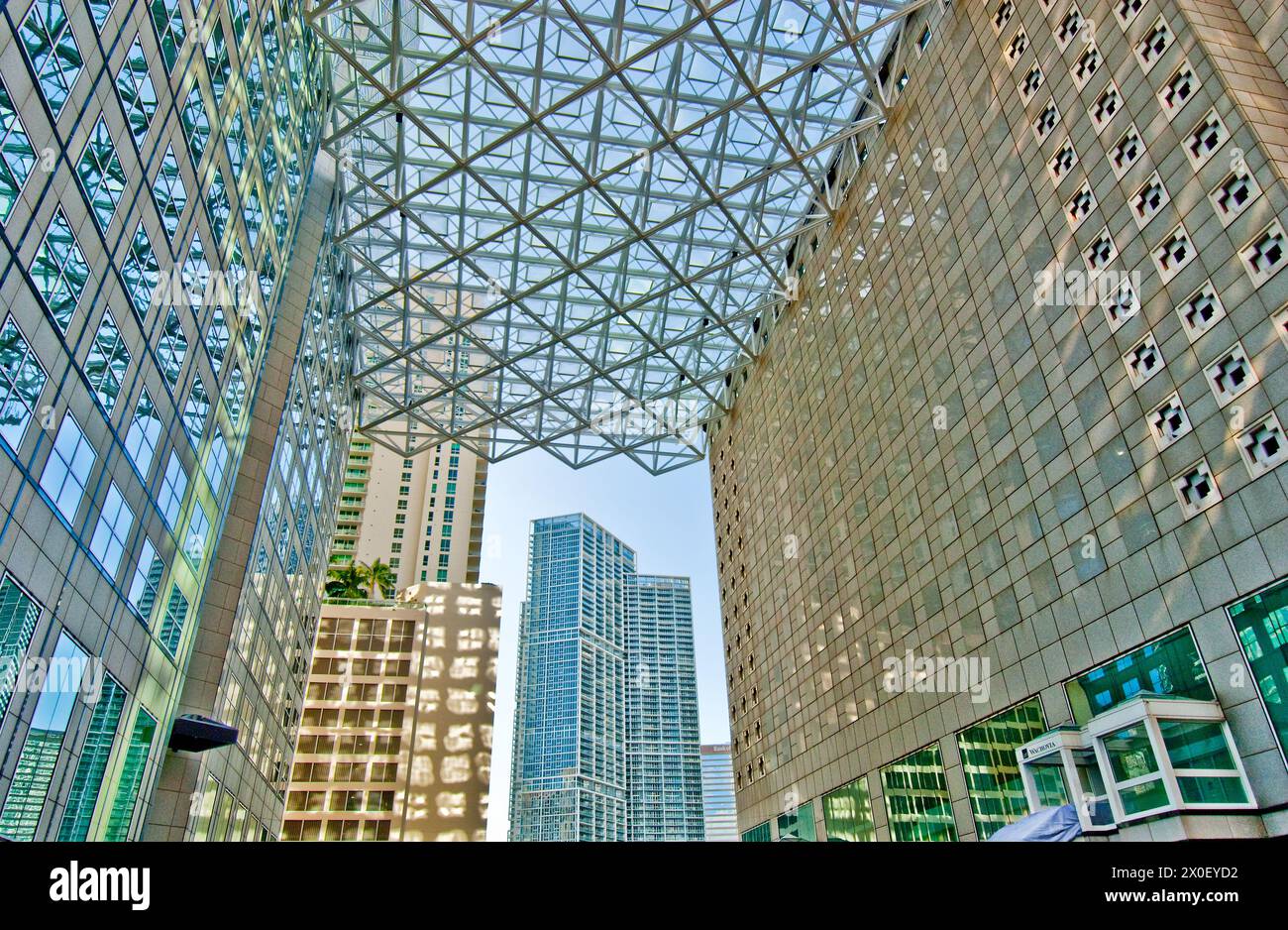 Hochhäuser im Stadtzentrum von Miami, Florida - USA Stockfoto