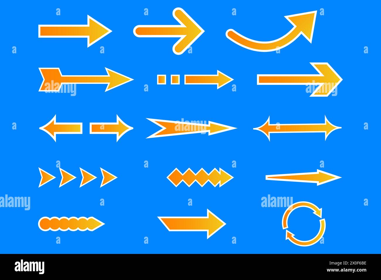 Pfeile groß gesetzt. Verschiedene Formen oder Zeichensymbole Pfeilvektorsammlung. Pfeile bündeln Stock Vektor