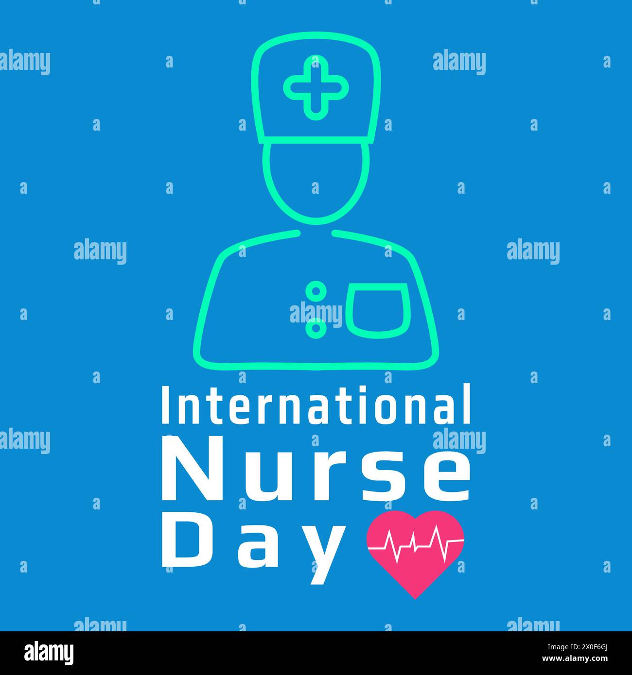 Krankenschwester Tag Vektor Illustration Design mit Typografie Text International Krankenschwester Tag Herz und Herzschlag Linie und mit Krankenschwester Symbol Stock Vektor