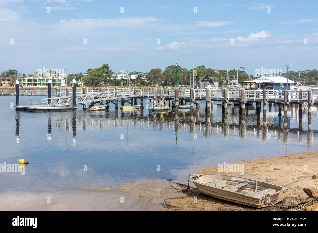 Merimbula Marina Wharf, Merimbula, New South Wales, Australien Stockfoto