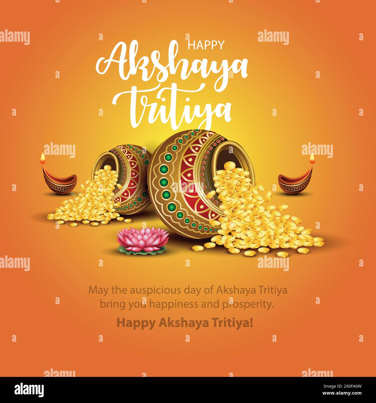 Glückliche Akshaya Tritiya aus Indien. Abstraktes Vektor-Illustrationsdesign Stock Vektor