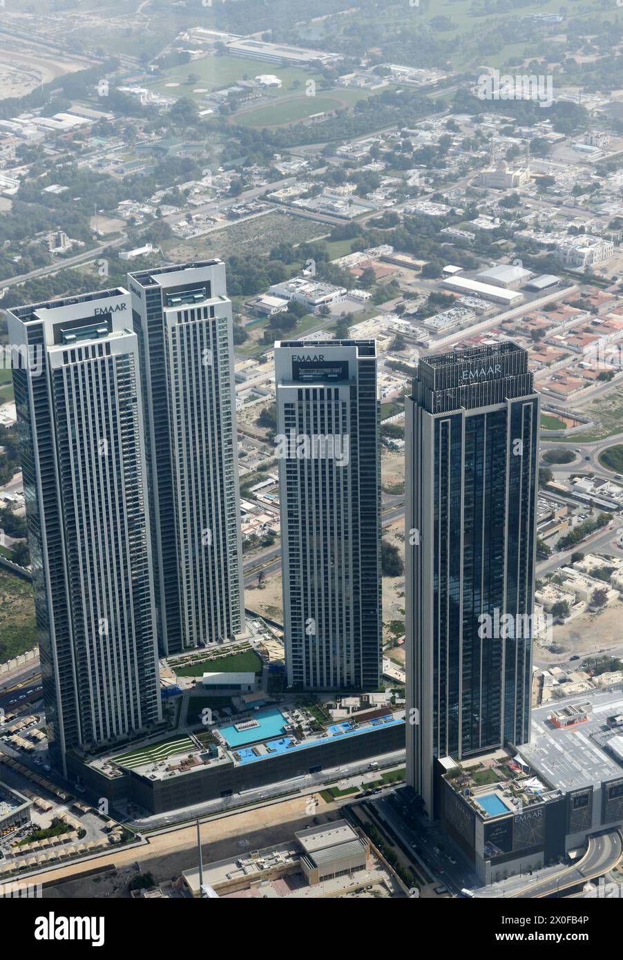Die Downtown Views II Türme im Zentrum von Dubai, VAE. Stockfoto