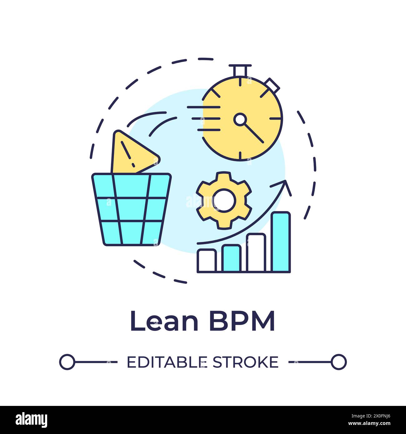 Lean BPM Multi Color Concept Symbol Stock Vektor