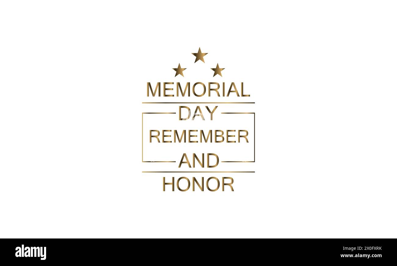 Eine Hommage an unsere Helden am Memorial Day mit dem Design der USA-Flagge Stock Vektor
