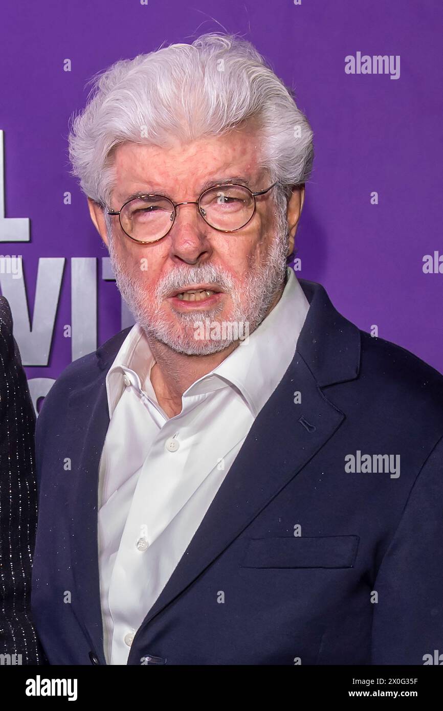 NEW YORK, NEW YORK – 11. APRIL: George Lucas nimmt am 11. April 2024 an den GQ Creativity Awards 2024 der WSA Teil. (Foto: Ron Adar / SOPA Images/SIPA USA) Stockfoto