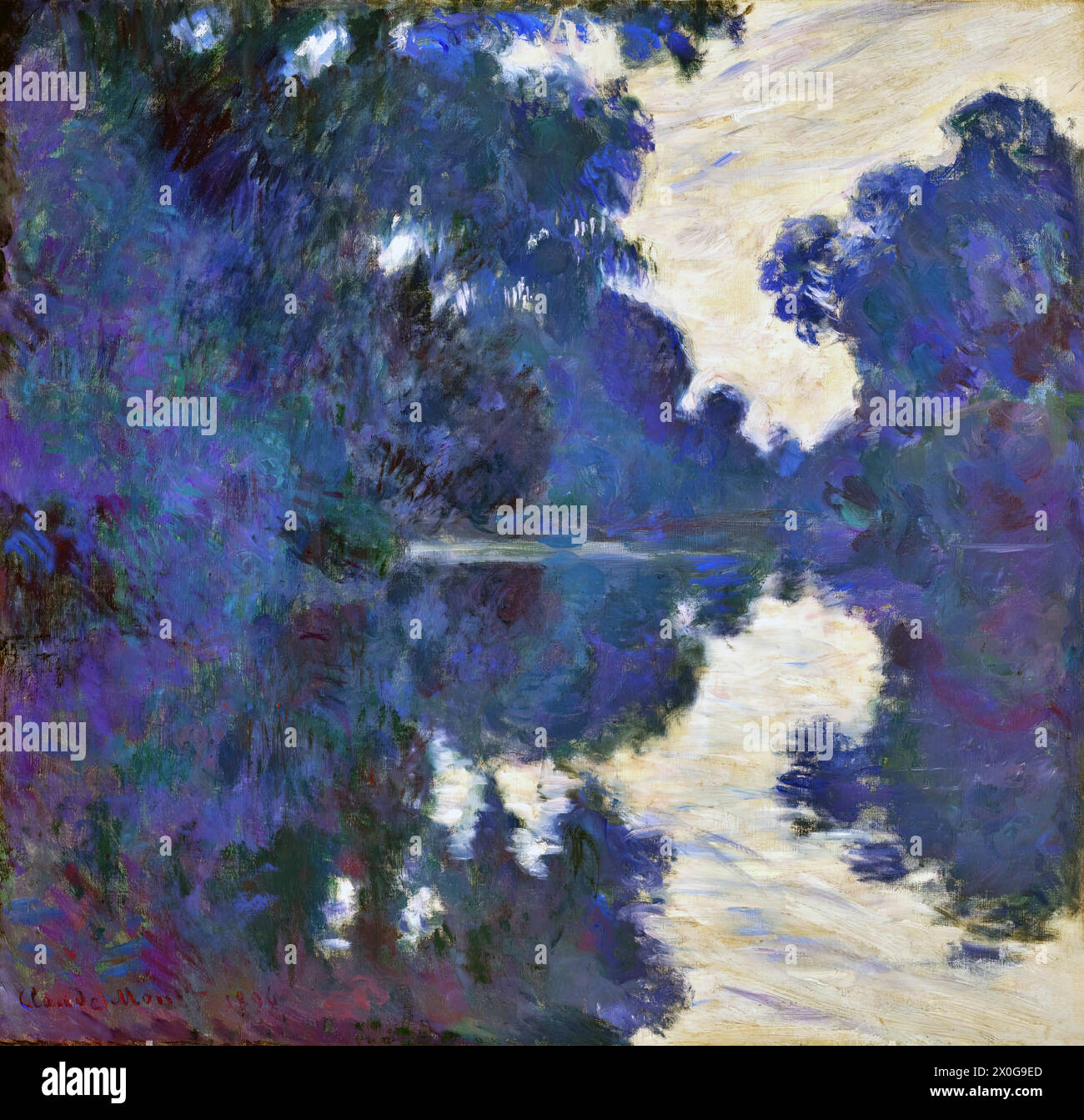 Zweig der seine bei Giverny, 1897 (Gemälde) des Künstlers Monet, Claude (1840–1926) Französisch. Stock Vektor