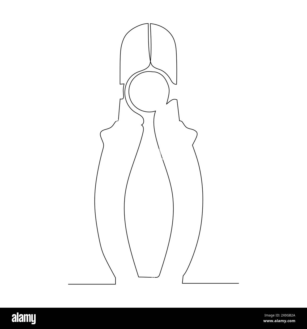 Einfache Zeichnung der Zange Illustration Design von Werkzeugen für Industriekonzeptvektor. Durchgehende Zeichnung mit einer Linie. Stock Vektor