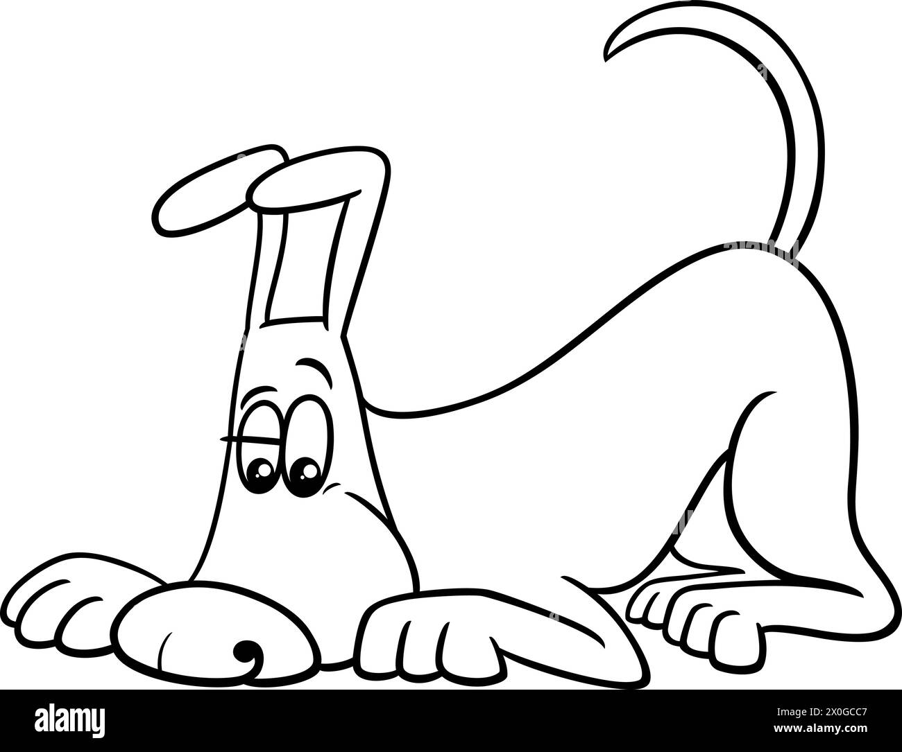 Cartoon-Darstellung eines lustigen schnüffelnden, braunen Hundekomikers Stock Vektor