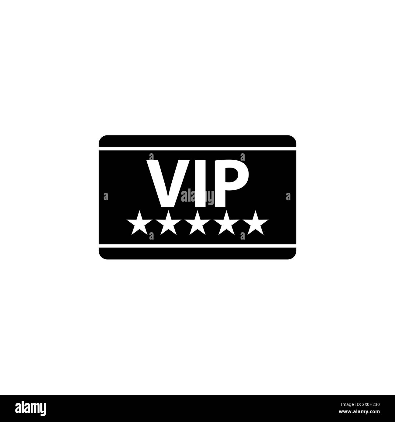 Flaches Vektorsymbol für VIP-Kreditkarte. Einfaches, ausgefülltes Symbol auf weißem Hintergrund Stock Vektor