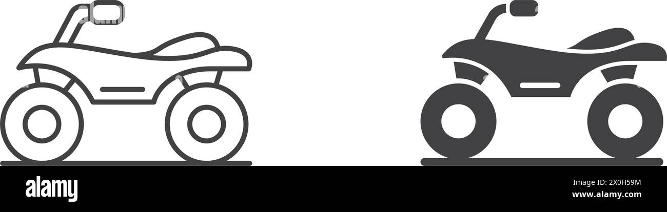 ATV-Symbol im flachen Stil. Quad-Bike-Vektor-Illustration auf isoliertem Hintergrund. Verkehrsschild Geschäftskonzept. Stock Vektor
