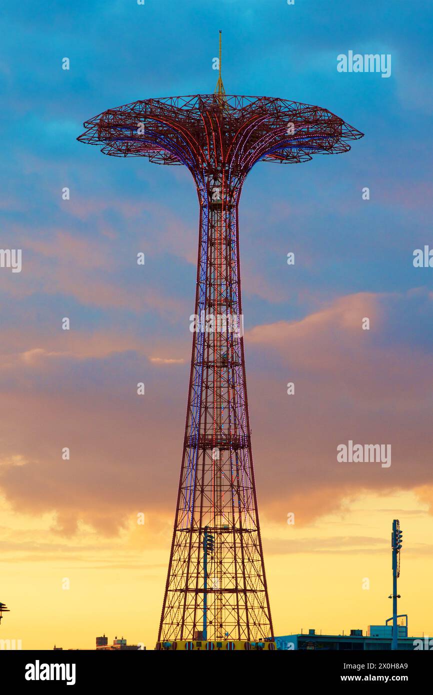 Wunderschöner Ski in coney Island New York Stockfoto