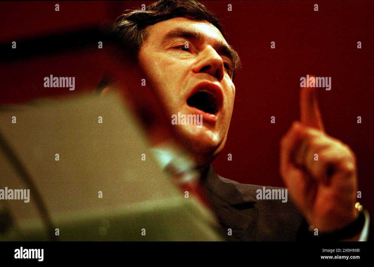 Gordon Brown bei der Labour Party Conference in Blackpool 1998 Stockfoto