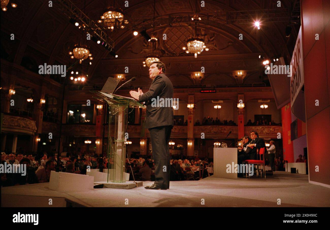 Gordon Brown bei der Labour Party Conference in Blackpool 1998 Stockfoto