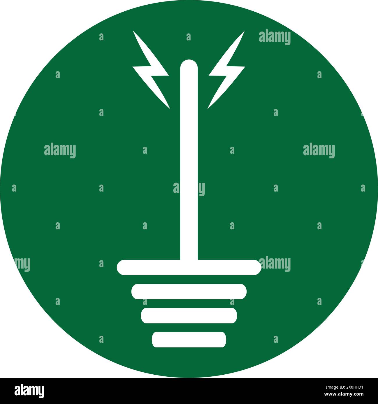 Symbol Masse. Symbol für die Erdung von Blitzschlag oder elektrischem Strom. Stock Vektor