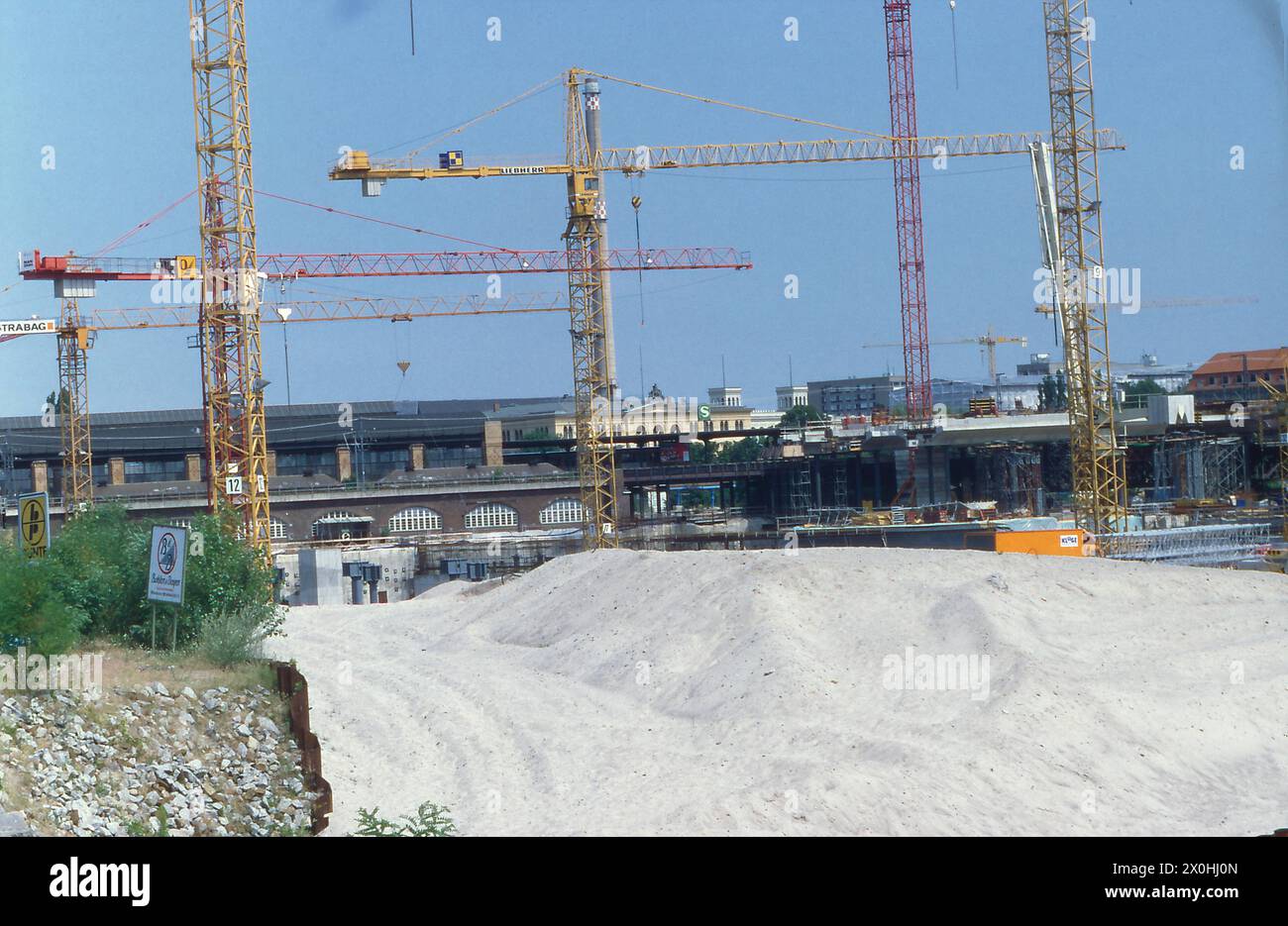 Die Baustelle nähert sich immer mehr dem Lehrter Stadtbahnhof Stockfoto