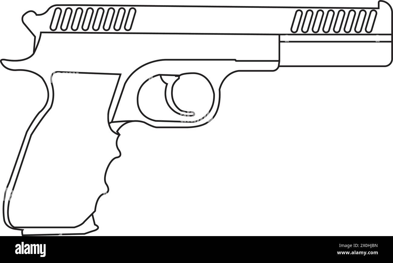 Logovorlage für die Illustration des Gun-Vektor-Symbols. Stock Vektor