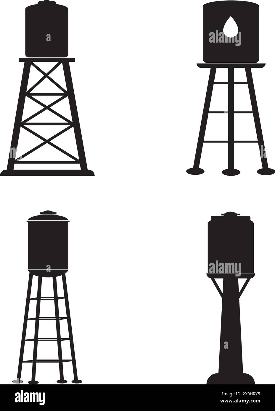 Wasserturm Vektorsymbol Logo-Design. Stock Vektor