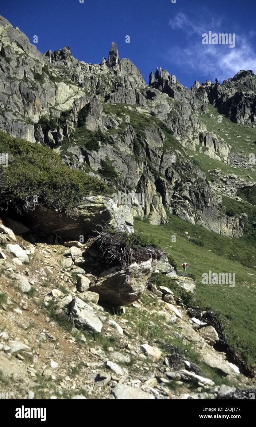 Der Wanderweg nach Planpraz [automatisierte Übersetzung] Stockfoto