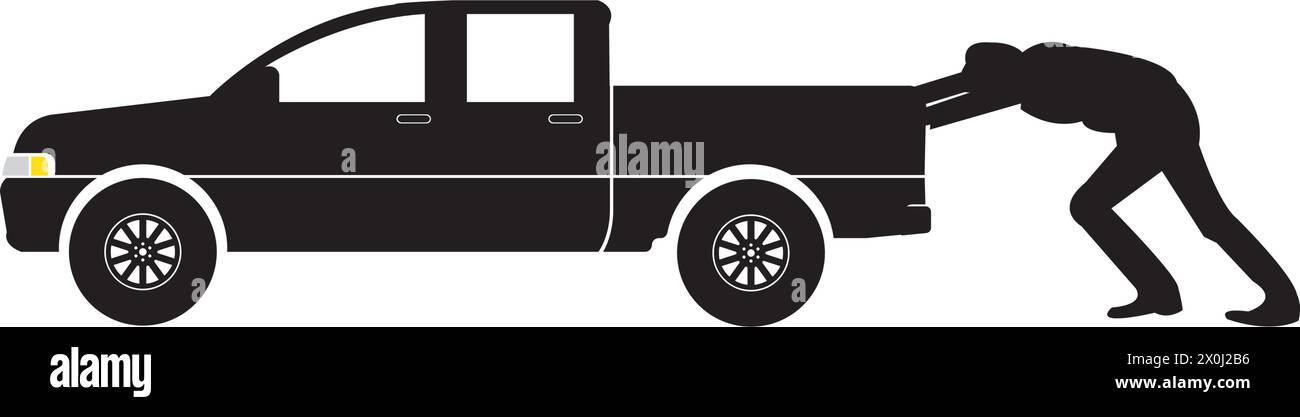 Auto-Symbol bricht oder drückt Auto Vektor Illustration flach Design Stock Vektor