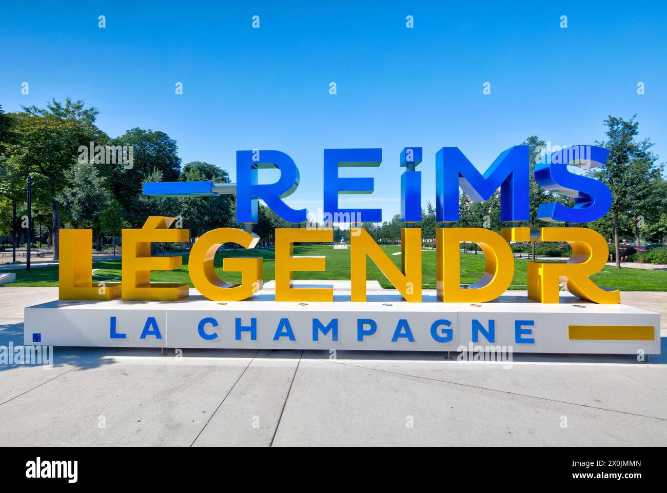 Promenade Jean-Louis Schneiter, Platz, Grünfläche, Park, Stadtspaziergang, Reims, Marne, Frankreich, Europa, Stockfoto