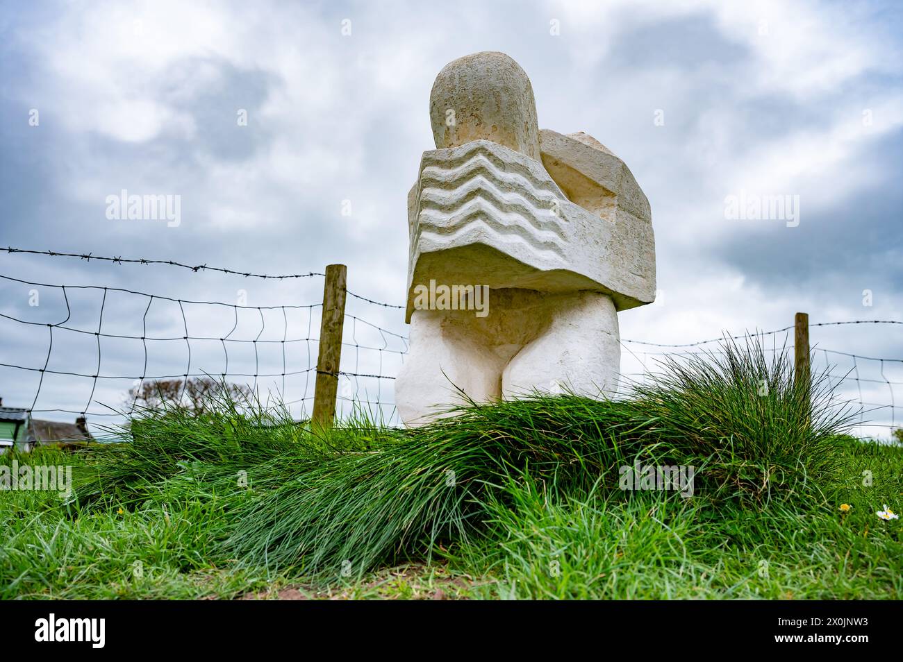 The Praying Shell von Anthony Padgett. Die Küste, Bolton-le-Sands Stockfoto